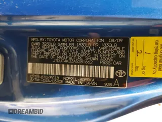 2010 Toyota Yaris with VIN JTDJT4K33A5281662, listed as a Copart auction lot 43604555 with 187,029 mi miles and Salvage Title. Bid and sale history available at DreamBid. Image 12.