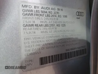 2017 Audi allroad Premium Plus with VIN WA18NAF41HA075083, listed as a Copart auction lot 53511585 with 72,295 mi miles and Salvage Title. Bid and sale history available at carsss.com. Image 14.