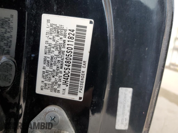 2005 Acura RSX z VIN JH4DC54805S011824, wystawiony jako Copart lot #79040914 z przebiegiem 103 539 mil mil oraz Szkoda całkowita • Salvage title. Historia ofert i sprzedaży dostępna na DreamBid. Obrazek 13.