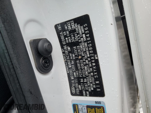 2011 Kia Sorento SX with VIN 5XYKW4A28BG164365, listed as a Copart auction lot 86365784 with 167,961 mi miles and Non Repairable. Bid and sale history available at carsss.com. Image 15.