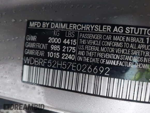 2007 Mercedes-Benz C 230 Sport с VIN WDBRF52H57E026692, выставлен на аукционе IAAI как лот 42351205 с пробегом 78 743 миль миль и . История ставок и продаж доступна на DreamBid. Изображение 9.