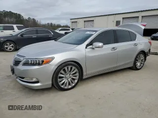 2015 Acura RLX Tech Pkg with VIN JH4KC1F59FC001663, listed as a Copart auction lot 47754065 with 132,448 mi miles and Salvage Title. Bid and sale history available at carsss.com. Image 1.