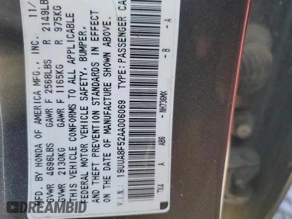 2010 Acura TL Tech with VIN 19UUA8F52AA006069, listed as a Copart auction lot 48017035 with 136,099 mi miles and Salvage Title. Bid and sale history available at carsss.com. Image 12.