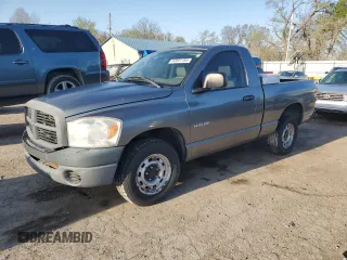 2008 Dodge 1500 ST with VIN 1D7HA16K48J208358, listed as a Copart auction lot 52051155 with 112,143 mi miles and Clean Title. Bid and sale history available at DreamBid. Image 1.