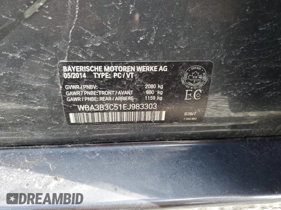 2014 BMW 3 Series 328i xDrive с VIN WBA3B3C51EJ983303, выставлен на аукционе Copart как лот 46533413 с пробегом 161 126 миль миль и Чистый • Clean title. История ставок и продаж доступна на DreamBid. Изображение 12.