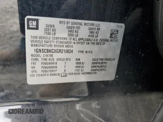 2016 Chevrolet Tahoe LT with VIN 1GNSCBKCXGR219824, listed as a Copart auction lot 61375945 with 135,817 mi miles and Salvage title. Bid and sale history available at DreamBid. Image 13.