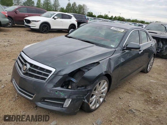 2014 Cadillac ATS Premium with VIN 1G6AE5SX4E0170188, listed as a Copart auction lot 52098204 with 141,734 mi miles and Salvage Title. Bid and sale history available at carsss.com. Image 1.