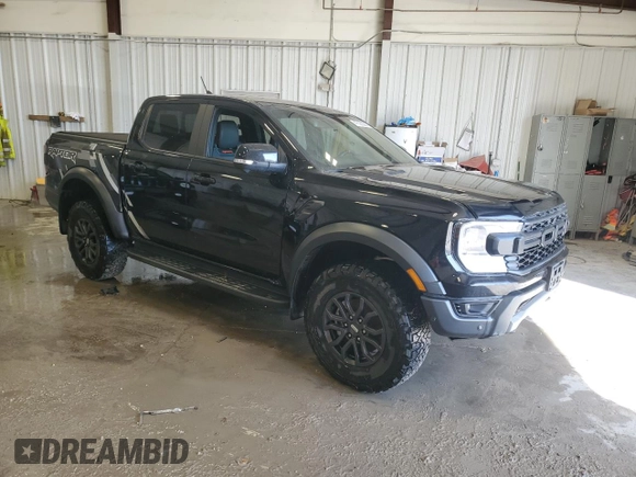 2024 Ford Ranger Raptor with VIN 1FTER4LR7RLE07063, listed as a Copart auction lot 47628295 with 8,187 mi miles and Salvage Title. Bid and sale history available at carsss.com. Image 4.