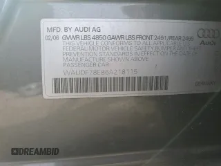 2006 Audi A4 2.0T z VIN WAUDF78E86A218115, wystawiony jako Copart lot #76328404 z przebiegiem 179 123 mil mil oraz Szkoda całkowita • Salvage title. Historia ofert i sprzedaży dostępna na DreamBid. Obrazek 14.