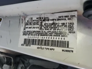 2005 Mitsubishi Endeavor Limited with VIN 4A4MM41S45E068866, listed as a Copart auction lot 81722204 with 0 mi miles and Salvage Title. Bid and sale history available at carsss.com. Image 15.