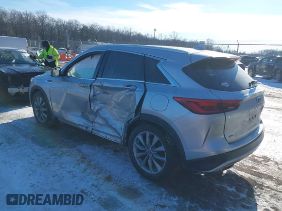 2019 Infiniti QX50 Essential with VIN 3PCAJ5M36KF146085, listed as a IAAI auction lot 41362549 with 73,383 mi miles and . Bid and sale history available at DreamBid. Image 3.