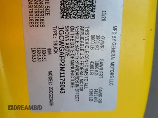 2021 Chevrolet Express Cargo z VIN 1GCWGAFP2M1175043, wystawiony jako Copart lot #59509695 z przebiegiem 225 388 mil mil oraz Czysty tytuł • Clean title. Historia ofert i sprzedaży dostępna na DreamBid. Obrazek 13.