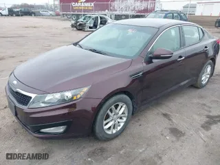 2013 Kia Optima LX with VIN 5XXGM4A78DG244053, listed as a IAAI auction lot 41965101 with 190,780 mi miles. Bid and sale history available at carsss.com. Image 2.