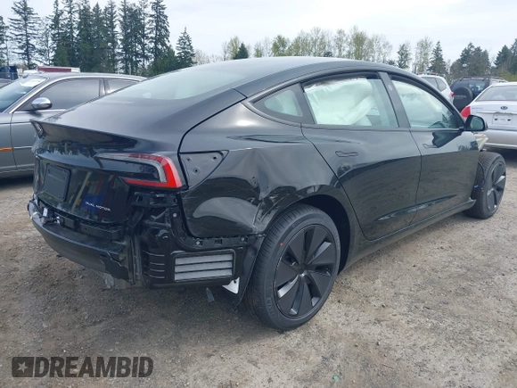 2025 Tesla Model 3 Long Range with VIN 5YJ3E1EB1SF885103, listed as a IAAI auction lot 41926295 with Not provided miles and . Bid and sale history available at DreamBid. Image 4.