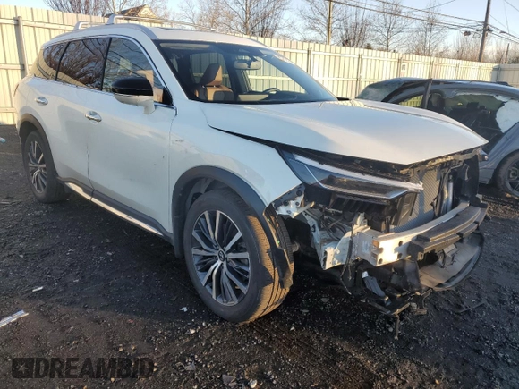 2022 Infiniti QX60 Sensory with VIN 5N1DL1GS8NC332839, listed as a Copart auction lot 85265524 with 7,863 mi miles and Salvage title. Bid and sale history available at DreamBid. Image 4.