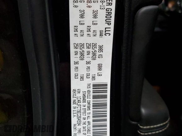 2014 Jeep Grand Cherokee Overland with VIN 1C4RJFCT9EC264594, listed as a Copart auction lot 50071695 with 124,712 mi miles and Clean Title. Bid and sale history available at DreamBid. Image 13.
