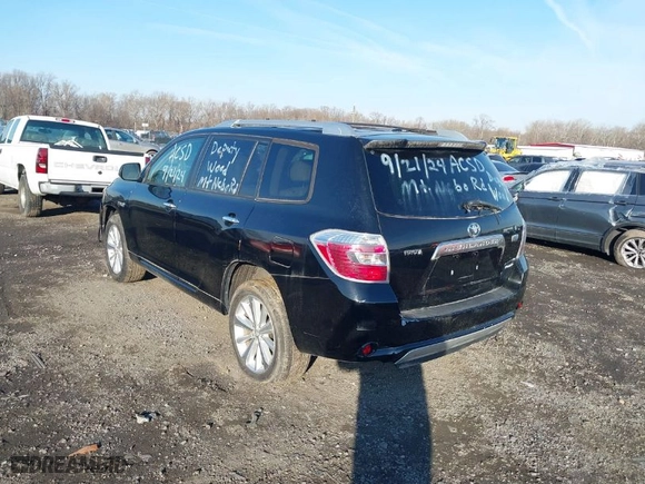 2009 Toyota Highlander Hybrid Limited with VIN JTEEW44A792035677, listed as a IAAI auction lot 41429153 with 110,001 mi miles. Bid and sale history available at carsss.com. Image 3.