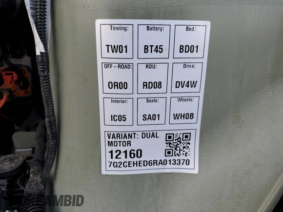 2024 Tesla Cybertruck z VIN 7G2CEHED6RA013370, wystawiony jako Copart lot #69230494 z przebiegiem Nie podano mil oraz Szkody całkowita. Historia ofert i sprzedaży dostępna na DreamBid. Obrazek 12.