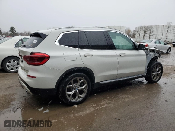 2020 BMW X3 xDrive30i with VIN 5UXTY5C02LLT32702, listed as a Copart auction lot 51238085 with 56,033 mi miles and Salvage Title. Bid and sale history available at DreamBid. Image 3.