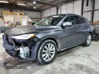 2019 Infiniti QX50 Luxe with VIN 3PCAJ5M35KF114440, listed as a Copart auction lot 46131485 with 70,308 mi miles and Salvage Title. Bid and sale history available at DreamBid. Image 1.