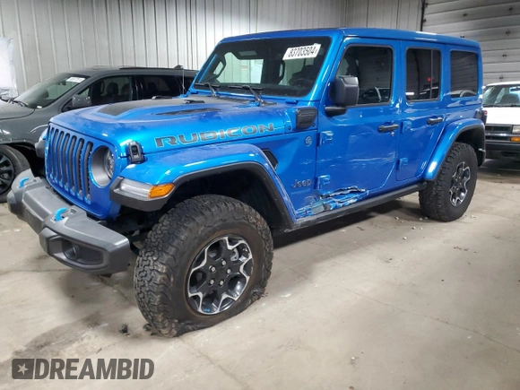 2022 Jeep Wrangler Unlimited Rubicon with VIN 1C4JJXR69NW190564, listed as a Copart auction lot 83703504 with 16,803 mi miles and Salvage title. Bid and sale history available at DreamBid. Image 1.