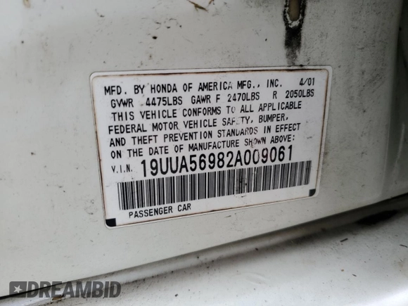 2002 Acura TL Type S w/Navigation with VIN 19UUA56982A009061, listed as a Copart auction lot 73664314 with 0 mi miles and Salvage Title. Bid and sale history available at carsss.com. Image 13.