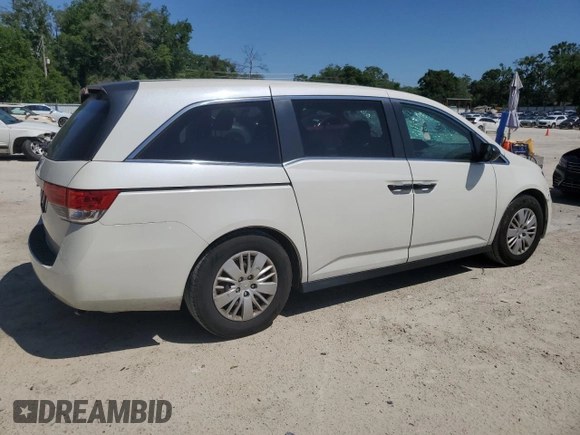 2015 Honda Odyssey LX with VIN 5FNRL5H27FB054746, listed as a Copart auction lot 53023405 with 96,548 mi miles and Salvage Title. Bid and sale history available at DreamBid. Image 3.