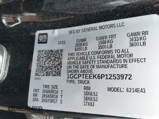 2023 Chevrolet Colorado 4WD Trail Boss with VIN 1GCPTEEK6P1253972, listed as a IAAI auction lot 41864105 with 19,238 mi miles. Bid and sale history available at carsss.com. Image 9.