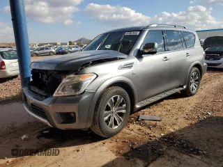 2017 Nissan Armada SL with VIN JN8AY2ND8H9001672, listed as a Copart auction lot 42967935 with 104,779 mi miles and Salvage Title. Bid and sale history available at carsss.com. Image 1.