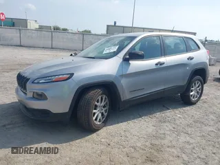 2015 Jeep Cherokee Sport with VIN 1C4PJMAB5FW533972, listed as a IAAI auction lot 41865291 with 106,063 mi miles. Bid and sale history available at carsss.com. Image 2.