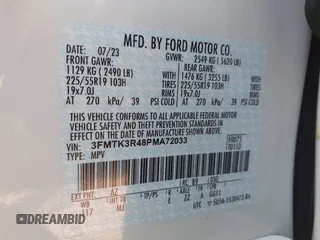 2023 Ford Mustang Mach-E Premium с VIN 3FMTK3R48PMA72033, выставлен на аукционе IAAI как лот 42143610 с пробегом 16 574 миль миль и . История ставок и продаж доступна на DreamBid. Изображение 9.