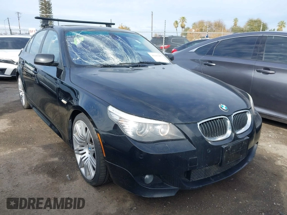 2008 BMW 5 Series 550i with VIN WBANW53508CT51457, listed as a IAAI auction lot 41103437 with 192,516 mi miles. Bid and sale history available at carsss.com. Image 1.