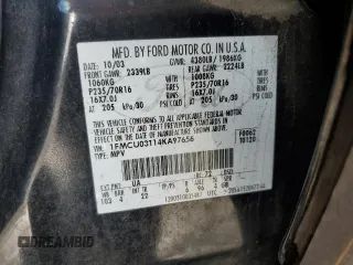 2004 Ford Escape XLT с VIN 1FMCU03114KA97656, выставлен на аукционе Copart как лот 48920965 с пробегом 229 620 миль миль и Списание • Salvage title. История ставок и продаж доступна на DreamBid. Изображение 15.