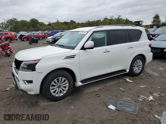 2023 Nissan Armada SV with VIN JN8AY2AD6P9690146, listed as a Copart auction lot 73683214 with Not provided miles and Salvage title. Bid and sale history available at DreamBid. Image 1.