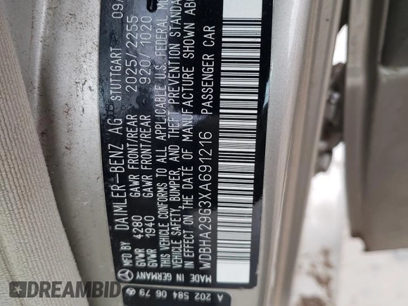 1999 Mercedes-Benz C 230/260/280/320 with VIN WDBHA29G3XA691216, listed as a Copart auction lot 47166765 with Not Provided miles and Salvage Title. Bid and sale history available at DreamBid. Image 13.