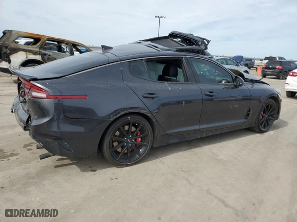 2023 Kia Stinger GT2 with VIN KNAE55LC6P6125860, listed as a Copart auction lot 47264375 with 0 mi miles and Non Repairable. Bid and sale history available at carsss.com. Image 3.