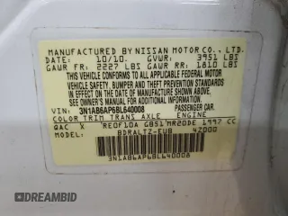 2011 Nissan Sentra SR with VIN 3N1AB6AP6BL640008, listed as a Copart auction lot 86335804 with 164,319 mi miles and Salvage Title. Bid and sale history available at DreamBid. Image 14.