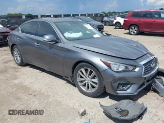 2021 Infiniti Q50 Pure with VIN JN1EV7AP7MM700241, listed as a IAAI auction lot 42586868 with 96,046 mi miles and . Bid and sale history available at DreamBid. Image 1.