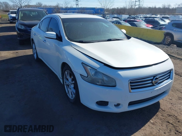 2013 Nissan Maxima SV with VIN 1N4AA5AP4DC818514, listed as a IAAI auction lot 41647195 with 143,476 mi miles and . Bid and sale history available at DreamBid. Image 1.