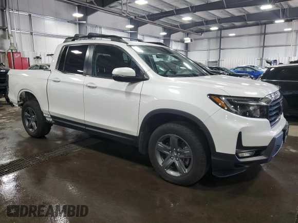 2023 Honda Ridgeline RTL with VIN 5FPYK3F56PB037672, listed as a Copart auction lot 56315435 with 26,550 mi miles and Salvage title. Bid and sale history available at DreamBid. Image 4.