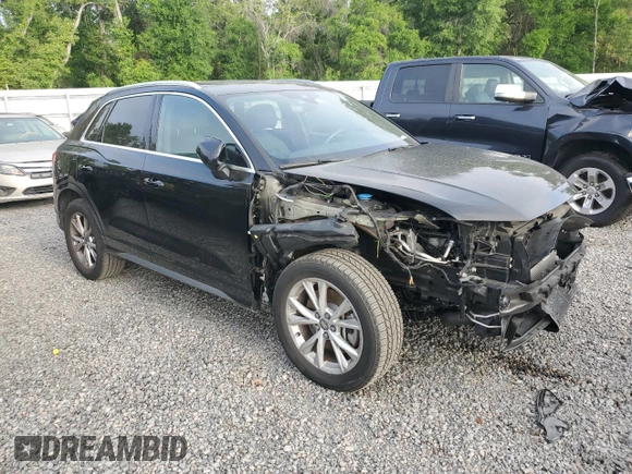2021 Audi Q3 S line Premium with VIN WA1DECF31M1014280, listed as a Copart auction lot 51998905 with 36,471 mi miles and Salvage title. Bid and sale history available at DreamBid. Image 4.
