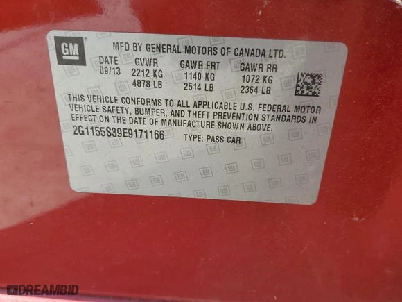 2014 Chevrolet Impala LTZ with VIN 2G1155S39E9171166, listed as a Copart auction lot 47824945 with 213,870 mi miles and Salvage Title. Bid and sale history available at carsss.com. Image 14.