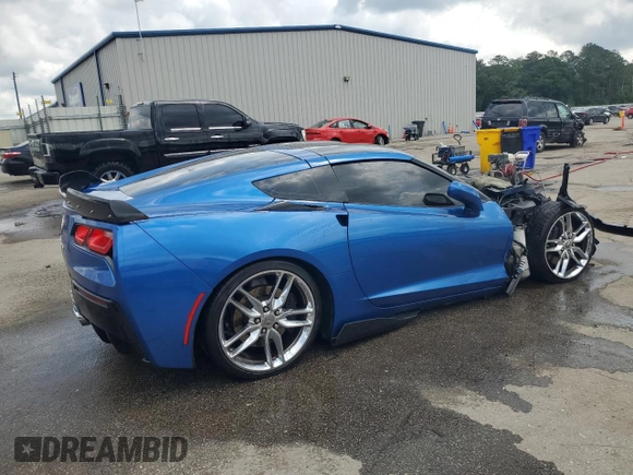 2014 Chevrolet Corvette Z51 2LT with VIN 1G1YJ2D70E5104588, listed as a Copart auction lot 53087515 with Not provided miles and Salvage title. Bid and sale history available at DreamBid. Image 3.