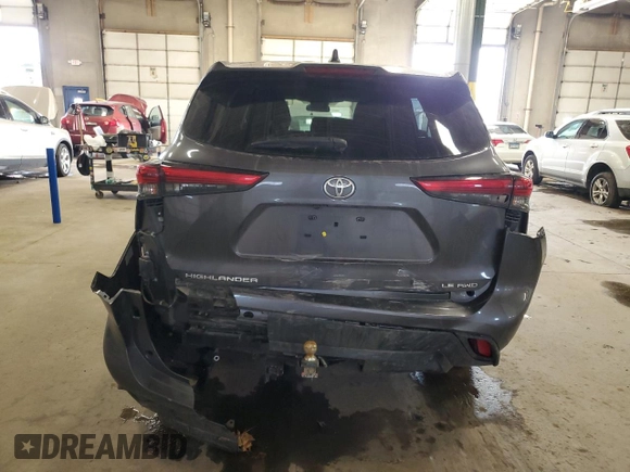 2020 Toyota Highlander LE with VIN 5TDBZRBHXLS004645, listed as a Copart auction lot 47989115 with 69,245 mi miles and Salvage title. Bid and sale history available at DreamBid. Image 6.