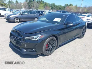 2022 Infiniti Q60 Red Sport 400 with VIN JN1FV7LL5NM680815, listed as a IAAI auction lot 42114128 with 15,584 mi miles and . Bid and sale history available at DreamBid. Image 2.