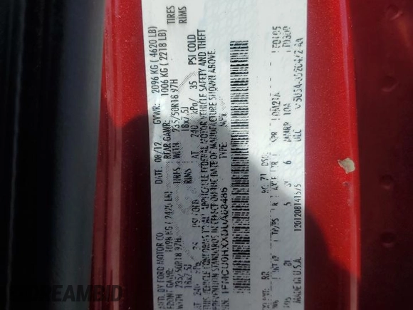 2013 Ford Escape SEL with VIN 1FMCU0HXXDUA88486, listed as a Copart auction lot 49873105 with 163,866 mi miles and Salvage Title. Bid and sale history available at carsss.com. Image 13.