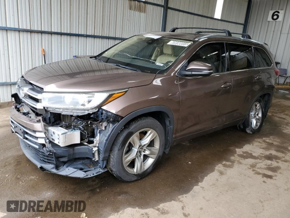 2017 Toyota Highlander Limited z VIN 5TDDZRFH7HS378768, wystawiony jako Copart lot #60698855 z przebiegiem 129 462 mil mil oraz Czysty tytuł • Clean title. Historia ofert i sprzedaży dostępna na DreamBid. Obrazek 1.