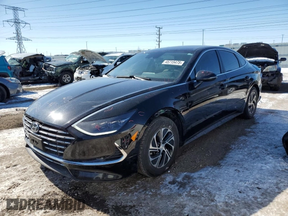 2023 Hyundai Sonata Hybrid Blue with VIN KMHL24JJ0PA060415, listed as a Copart auction lot 45715475 with 91,222 mi miles and Salvage Title. Bid and sale history available at carsss.com. Image 1.