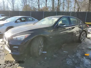 2017 Infiniti Q50 2.0t Premium with VIN JN1CV7AR6HM680577, listed as a Copart auction lot 88735105 with 48,805 mi miles and Salvage Title. Bid and sale history available at carsss.com. Image 1.