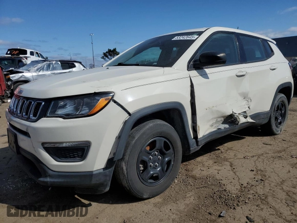 2018 Jeep Compass Sport with VIN 3C4NJCAB9JT411244, listed as a Copart auction lot 53242645 with 29,870 mi miles and Clean Title. Bid and sale history available at carsss.com. Image 1.